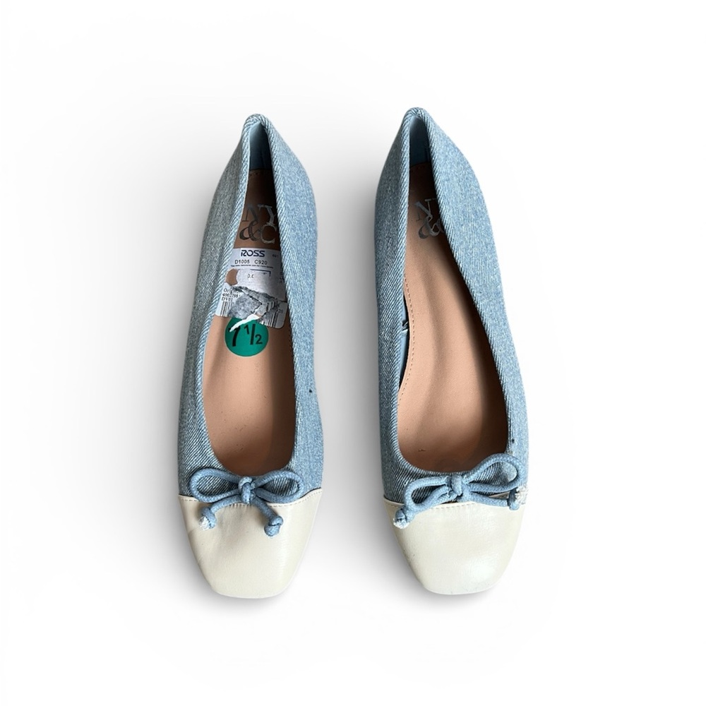 New York & Company Blue and Cream Flats
